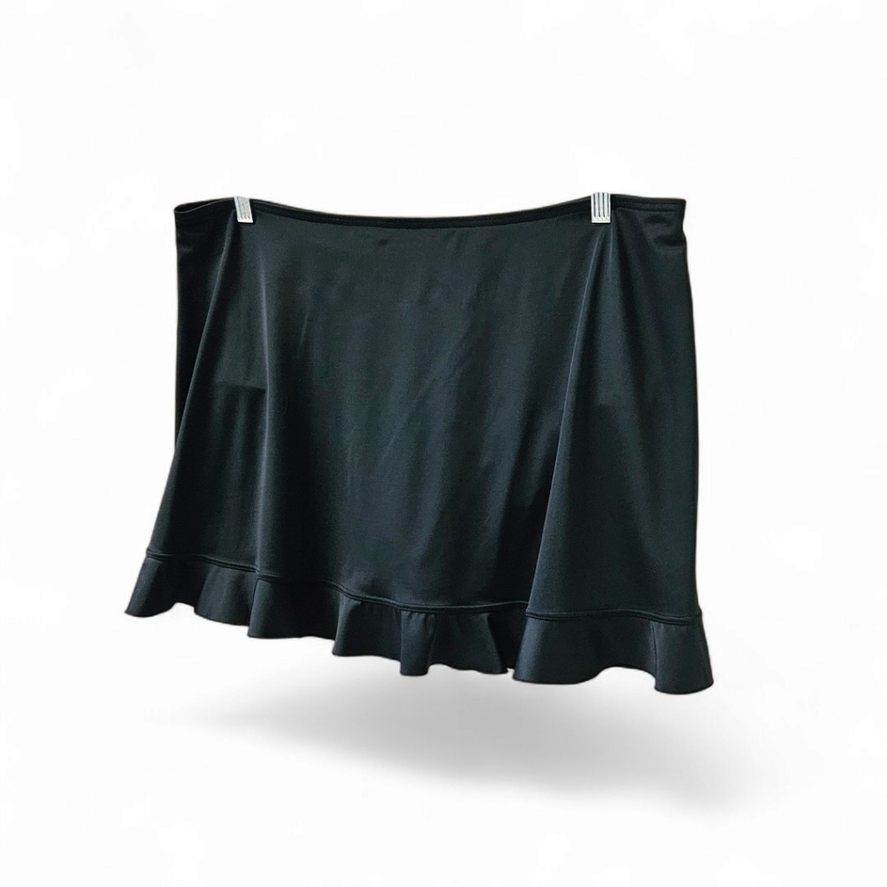 LANEBRYANT Plus Size Black Ruffle Hem MiniSwim skirt With Built In Brief Size 22 - Picture 7 of 10